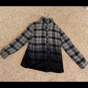 Unisex Black and White Kids Flannel